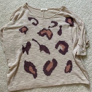 Leopard Print Knit Sweater